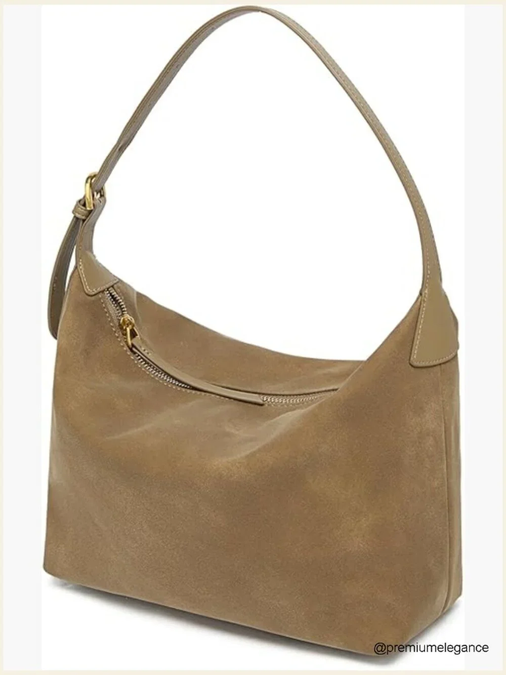 Medium Suede Hobo Bag with Adjustable Strap Crossbody Purse Slouchy Handbag